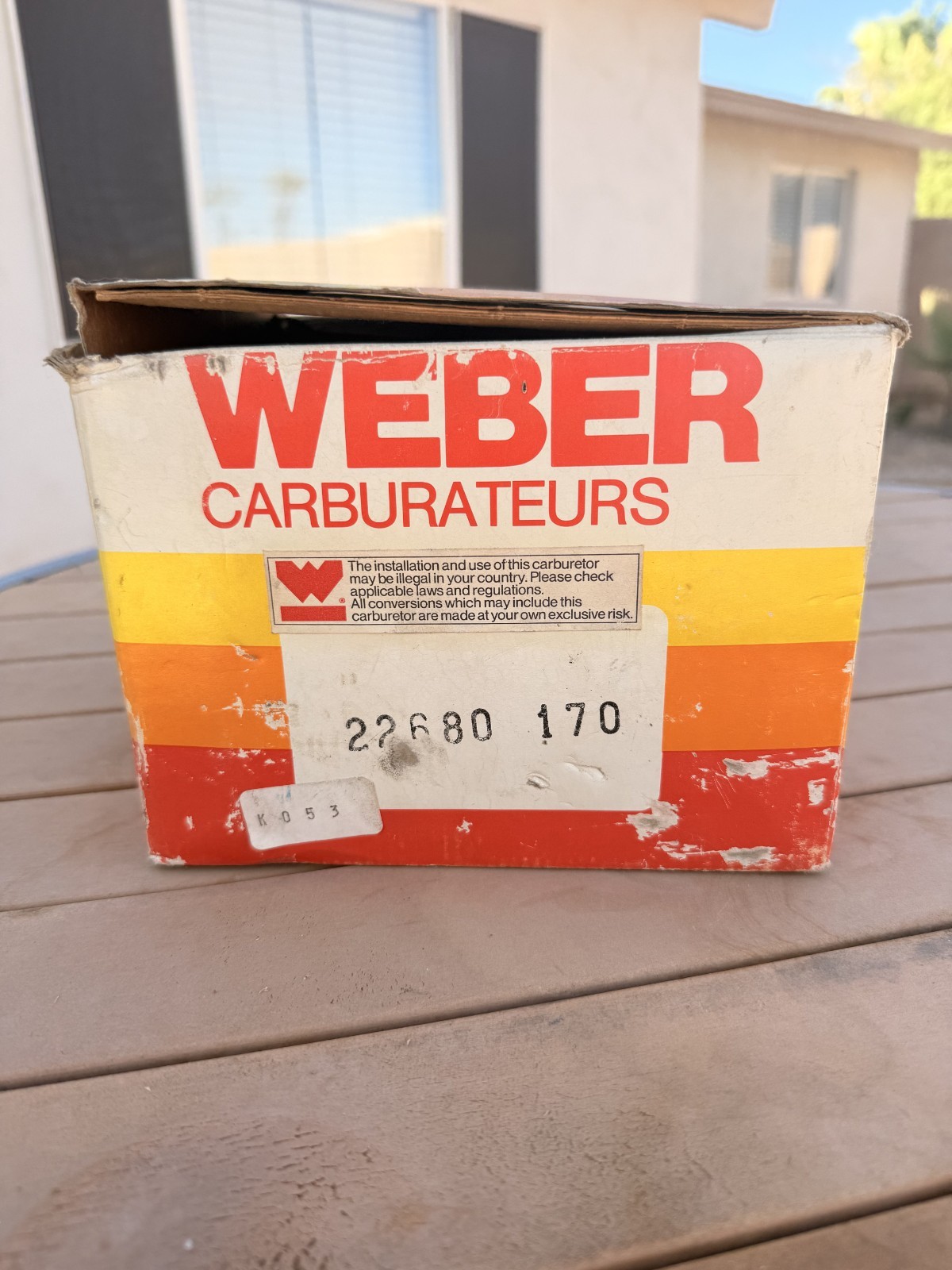 NOS Vintage Weber Carburetor 22680 170 Open Box Visually New