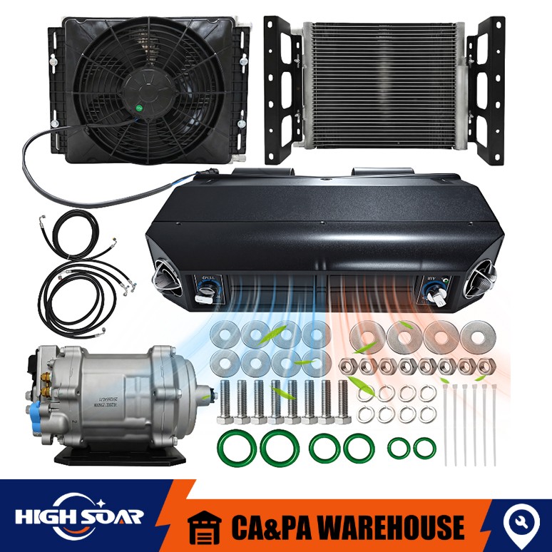 12V Cool&Heat Electric Air Conditioner Underdash DC Auto Car A/C Kit 13700 BTU