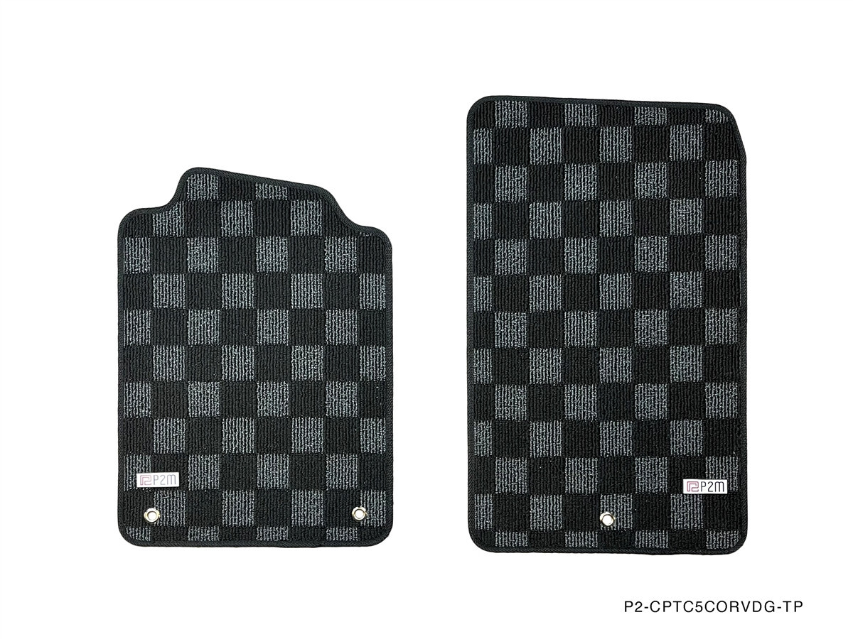 P2M Race Floor Mats Dark Grey Front for 1997-2004 Chevrolet Corvette C5 Chevy