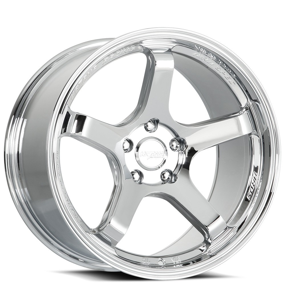 18x8.5/18x9.5 Katana Racing Wheels HR05 Chrome Rims (4pcs) A1