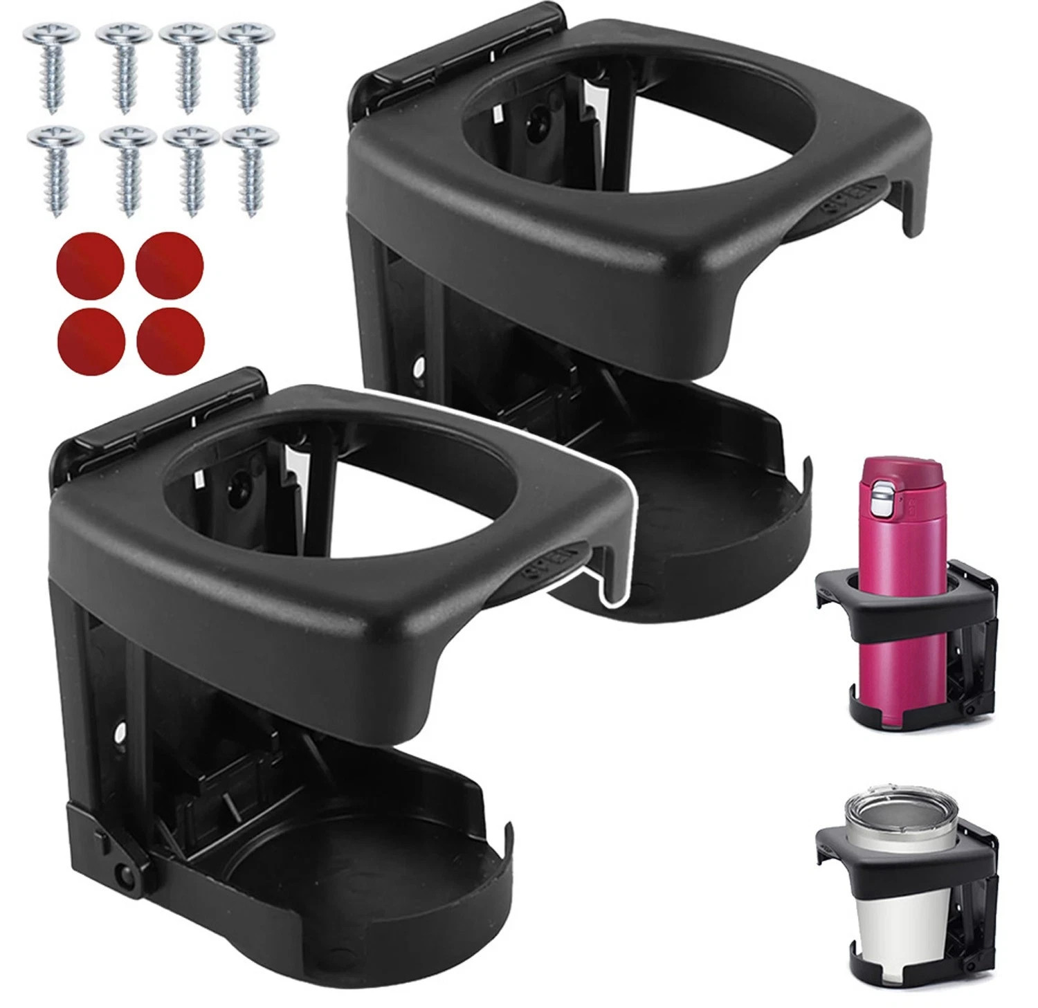 2X Universal Adjustable Car Truck Folding Cup Holder Drink Bracket Camper Boat