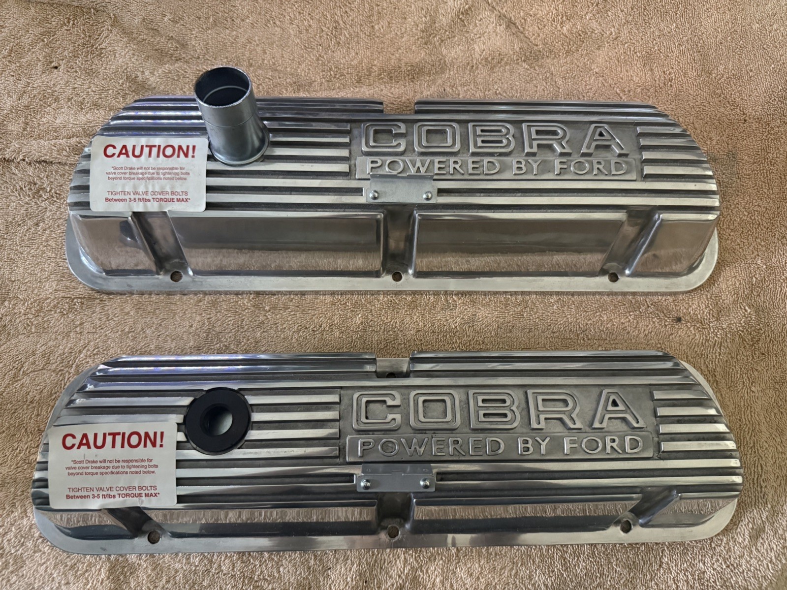 Scott Drake Ford SB Cobra Powered by Ford OPEN LETTER Valve Covers Mustang 