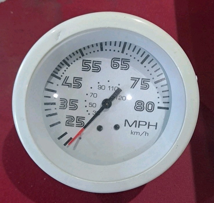 Teleflex 80 MPH White Speedometer P# 67511P Teleflex 80 MPH White Speedometer P# 67511P