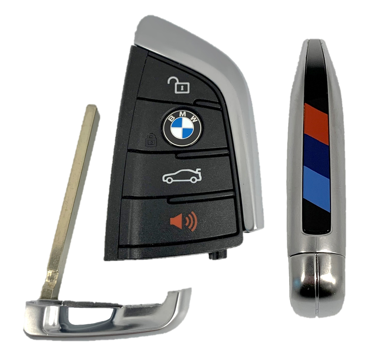OEM BMW Keyless Remote Fob + UNCUT Key 4B Black OEM BMW N5F-ID21A (M Series)