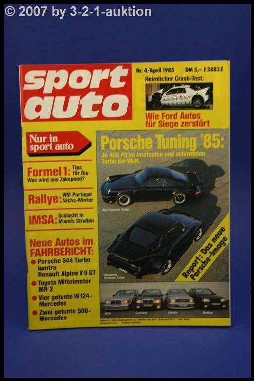 Sport Car 4/85 Porsche 944 Turbo Alpine V6 Gt Ruf