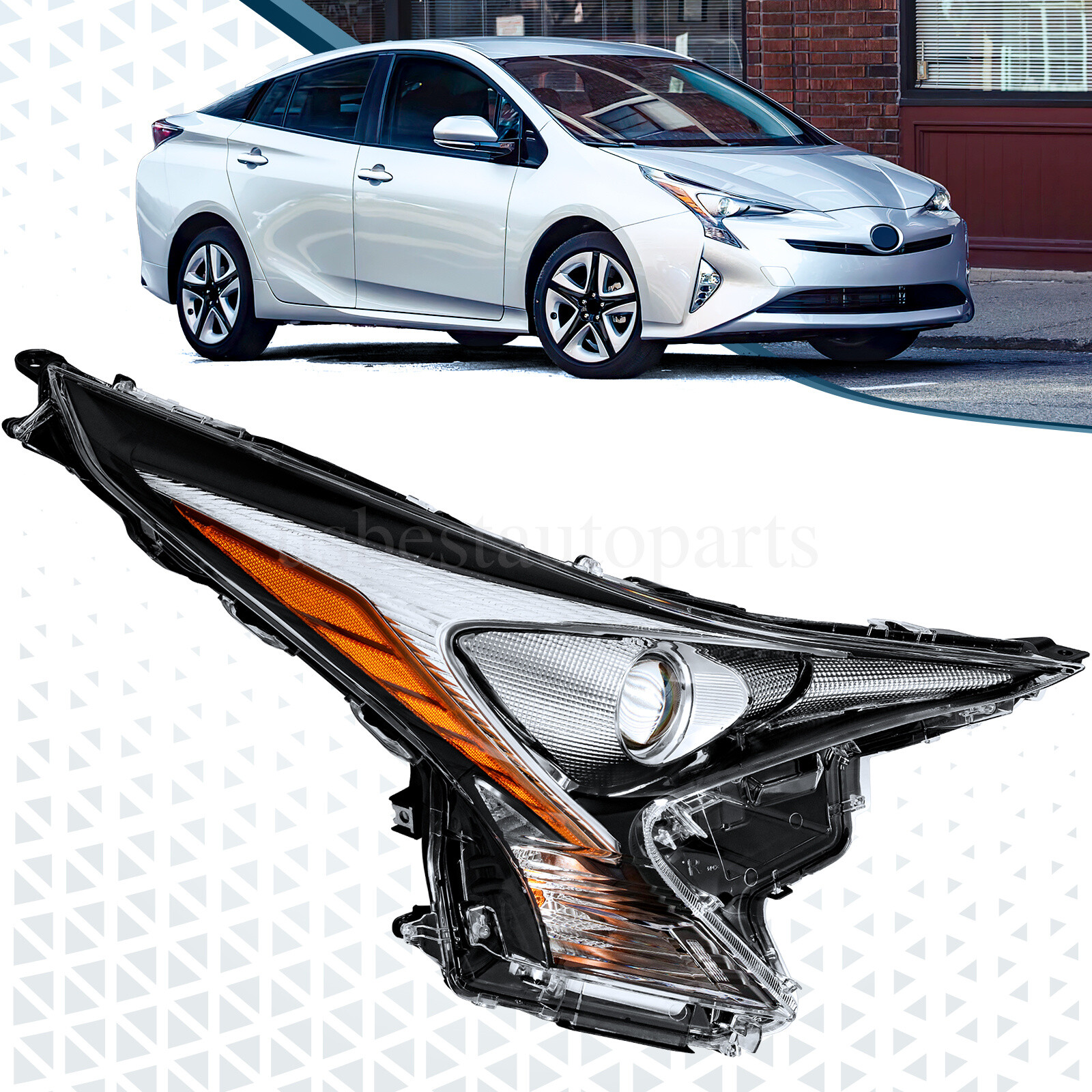 LED Headlight Headlamp Replacement Passenger RH Side For 2016-2018 Toyota Prius