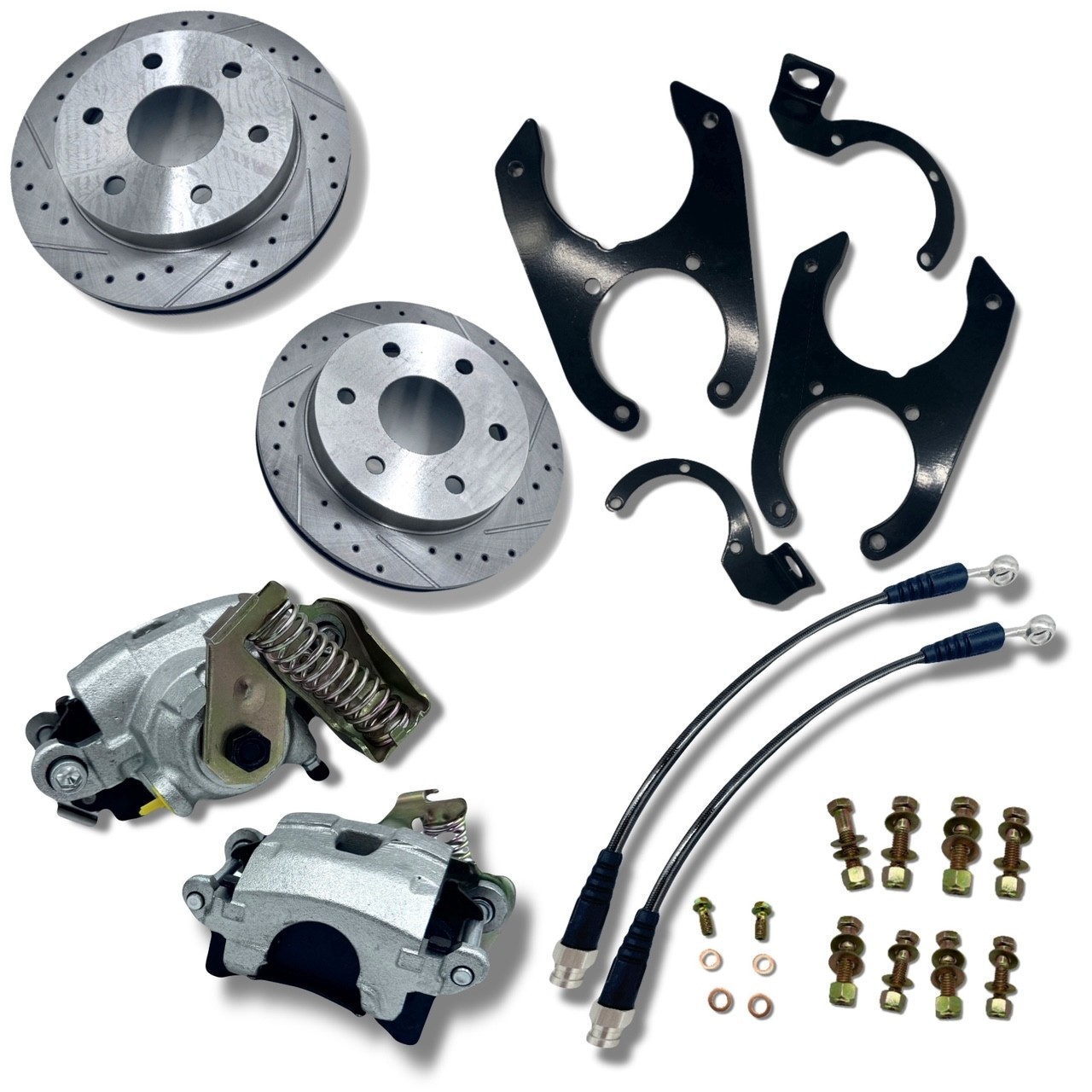 1988-1998 Chevy/GMC OBS Rear Disc Brake Conversion Kit 6 Lug Silver Calipers