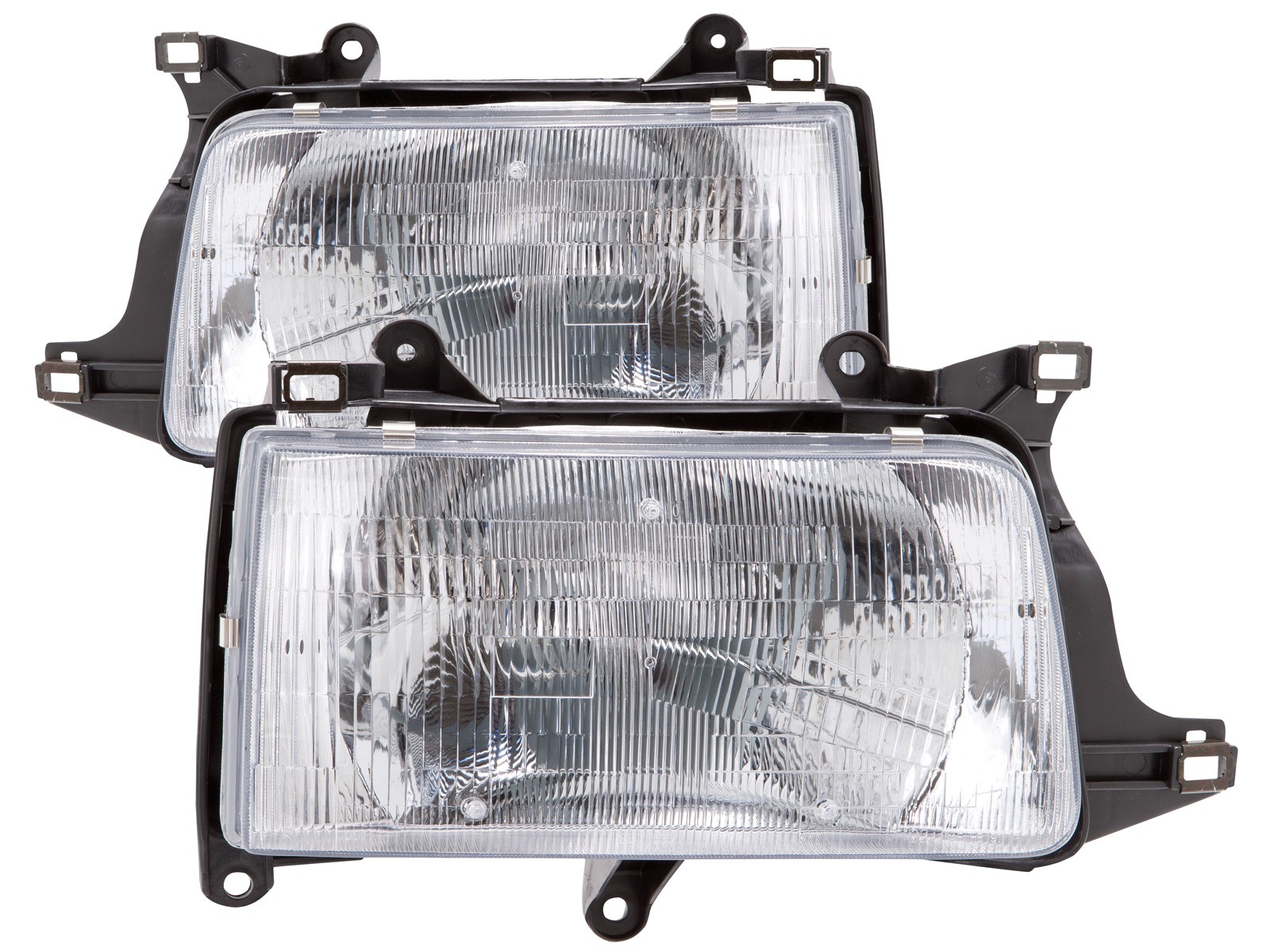 93-98 Toyota T100 Pick Up Headlights Halogen Chrome Pair Left Right Set
