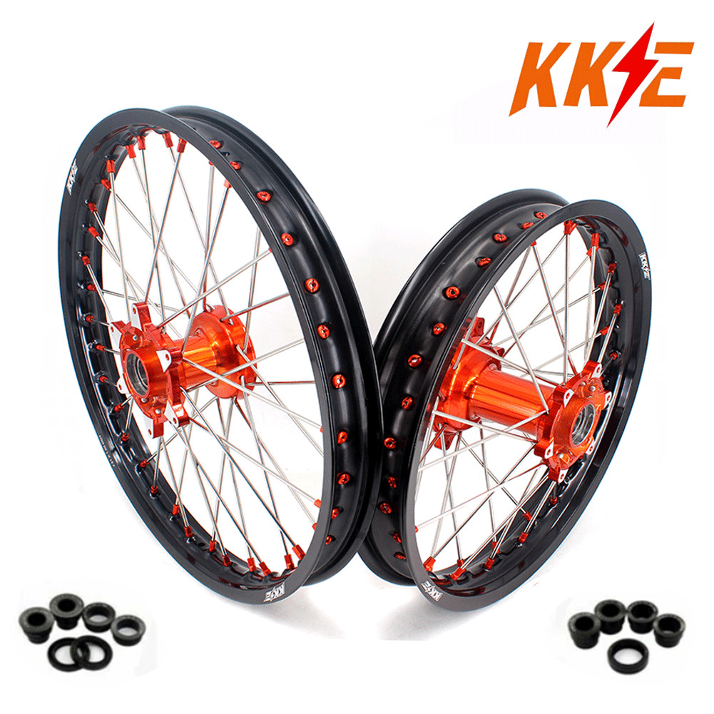 KKE 21/18 Cast Dirtbike Spoked Wheels For KTM SX XC XCW EXC F 125-530CC 2003-26