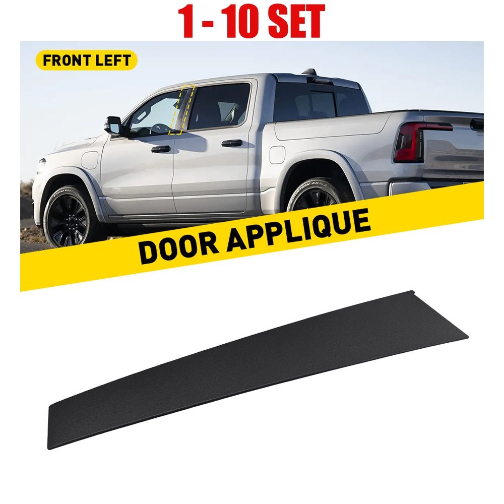 For 2019-2026 RAM 1500 Left Door Window B Pillar Applique 1-10 Front Matte Black