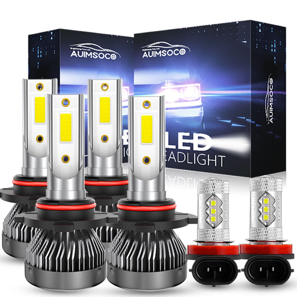 For 2008-2017 Mitsubishi Lancer Combo 6pcs Upgrade LED Headlight Bulbs Fog Light