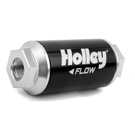 Holley 162-555 175 GPH HP Billet Fuel Filter, 5 Inch Length