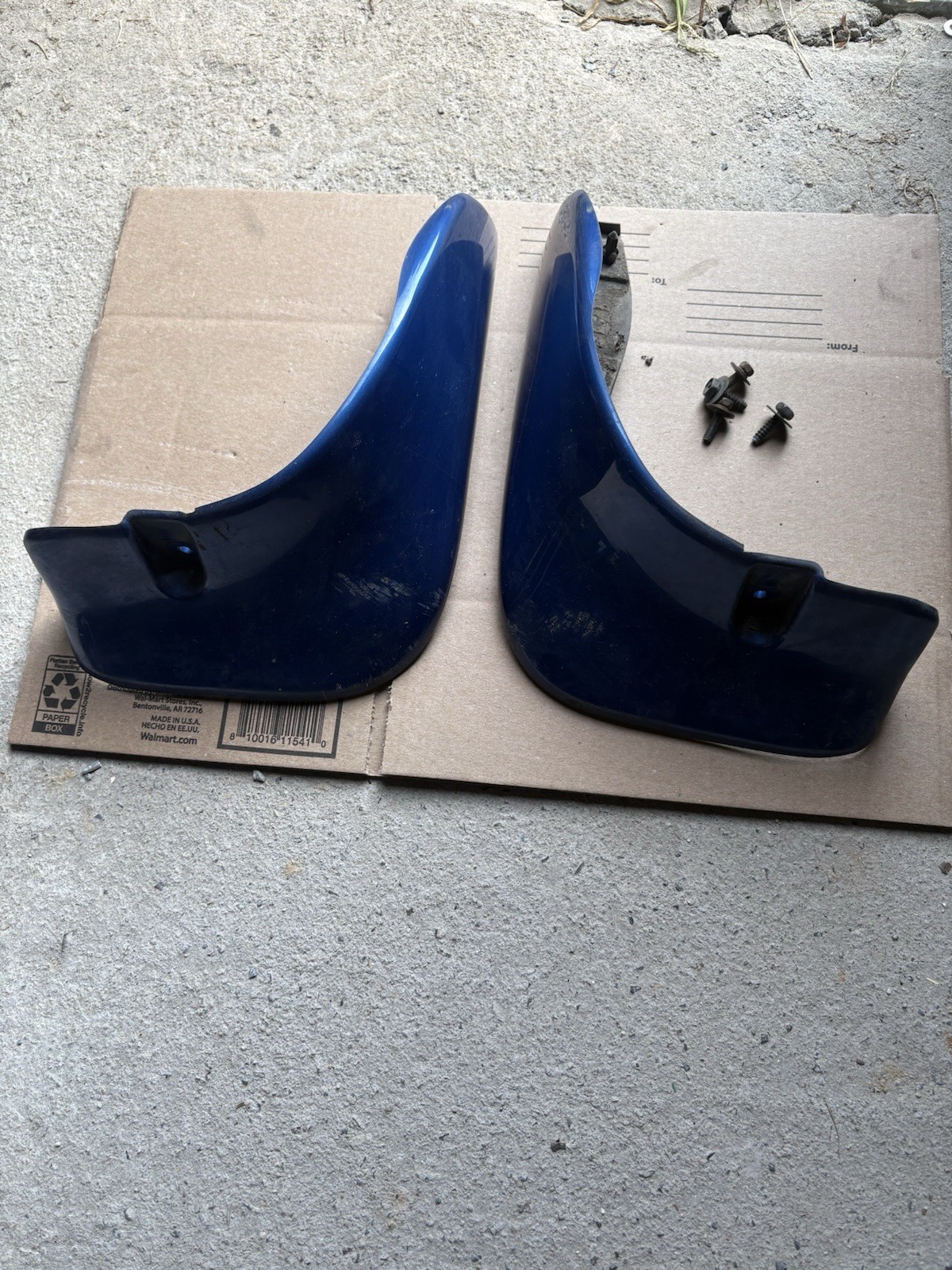 1999 10AE Mazda Miata OEM Rear Small Tupperware Splash Guards Blue 99-05