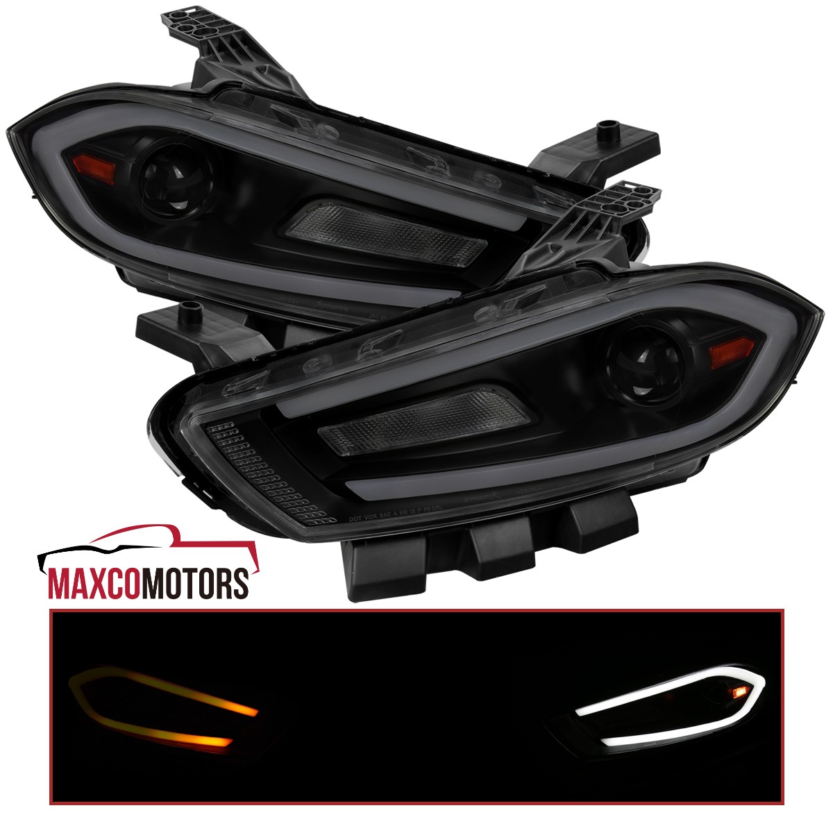 Smoke Projector Headlights Fits 2013-2016 Dodge Dart LED Switchback DRL Signal Smoke Projector Headlights Fits 2013-2016 Dodge Dart LED Switchback DRL Signal