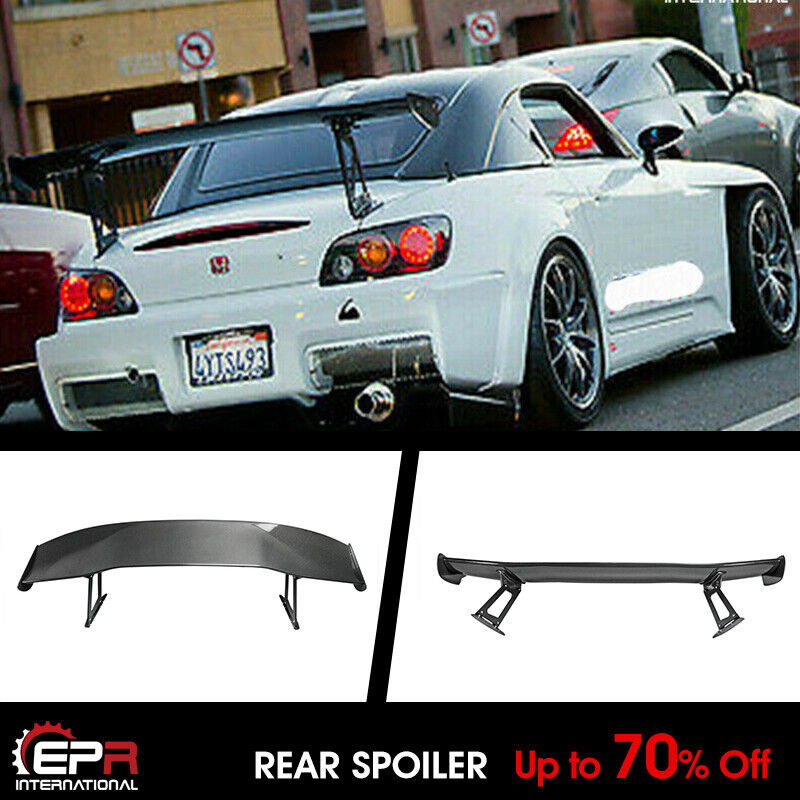 For HONDA S2000 Js Style Carbon Glossy Rear GT Spoiler Wing Kit (390mm Height)
