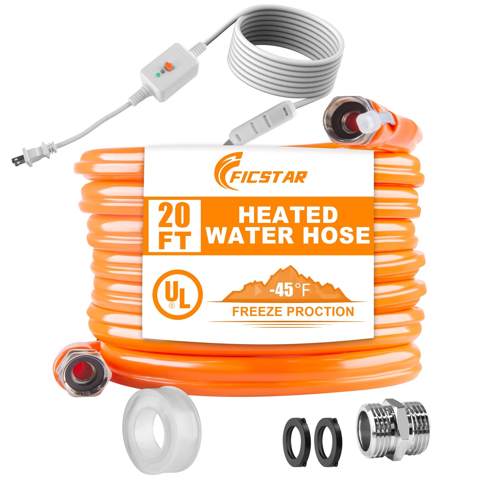 20FT Heated RV Water Hose, Self-Regulating Freeze Protection Drinking Water Hose 20FT Heated RV Water Hose, Self-Regulating Freeze Protection Drinking Water Hose