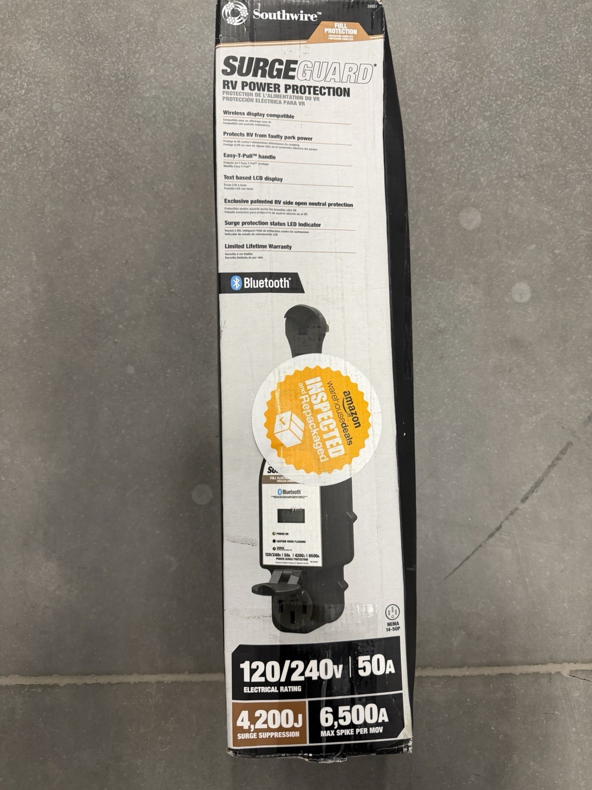 Southwire 34951 50A Wireless Surge Guard Portable RV Surge Protector - New OB Southwire 34951 50A Wireless Surge Guard Portable RV Surge Protector - New OB