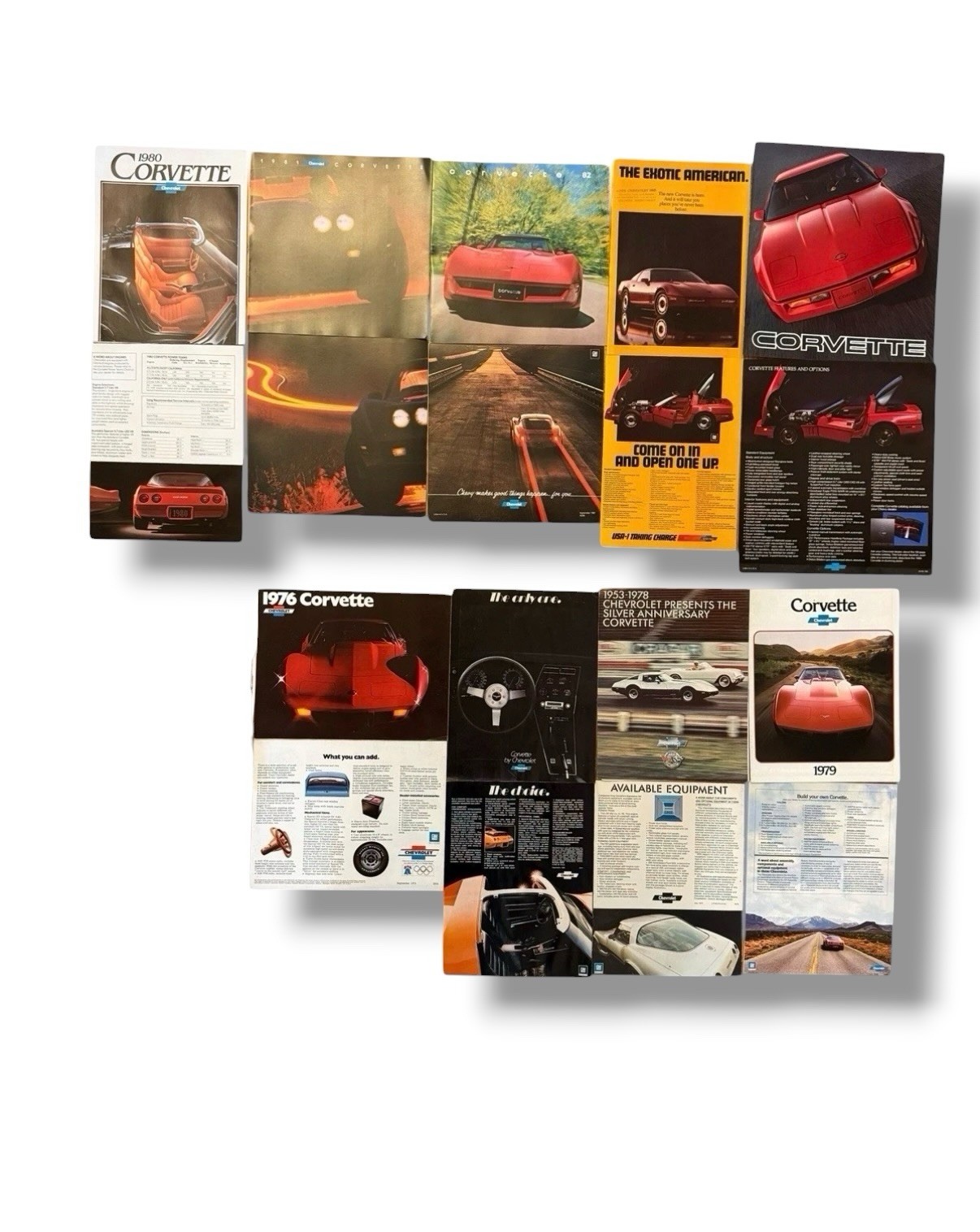 Chevrolet corvette brochure lot 1970s-1980s 18 Total