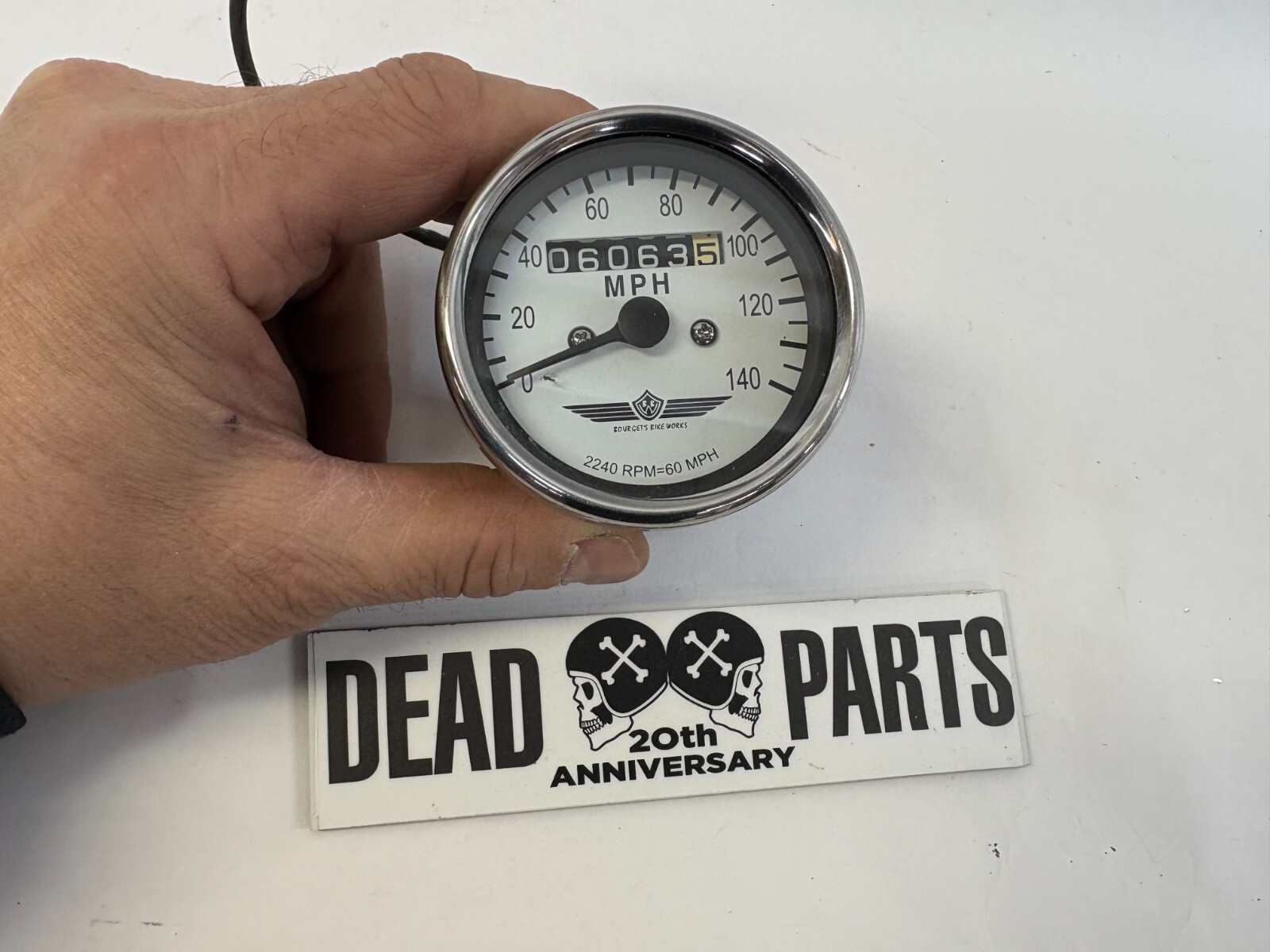 Harley Bourget\'s BBW 140 MPH cable driven speedo speedometer gauge