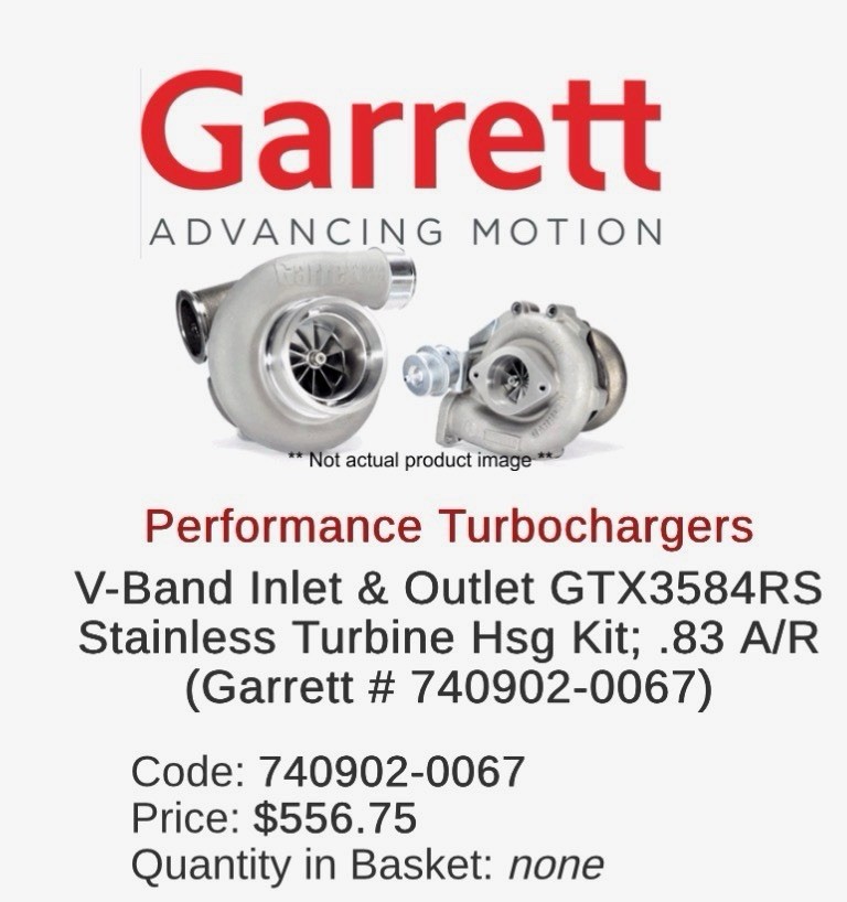 GARRETT GTX3584RS 0.83 a/r hotside turbine housing exhaust vband