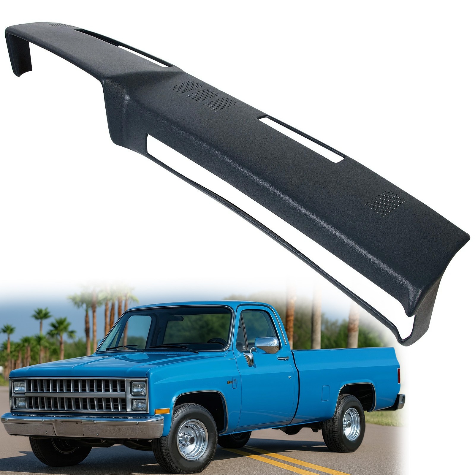Dash Cover Overlay For Chevy Full Size Pickup SUV 81-91 Dark Blue ABS Plastic