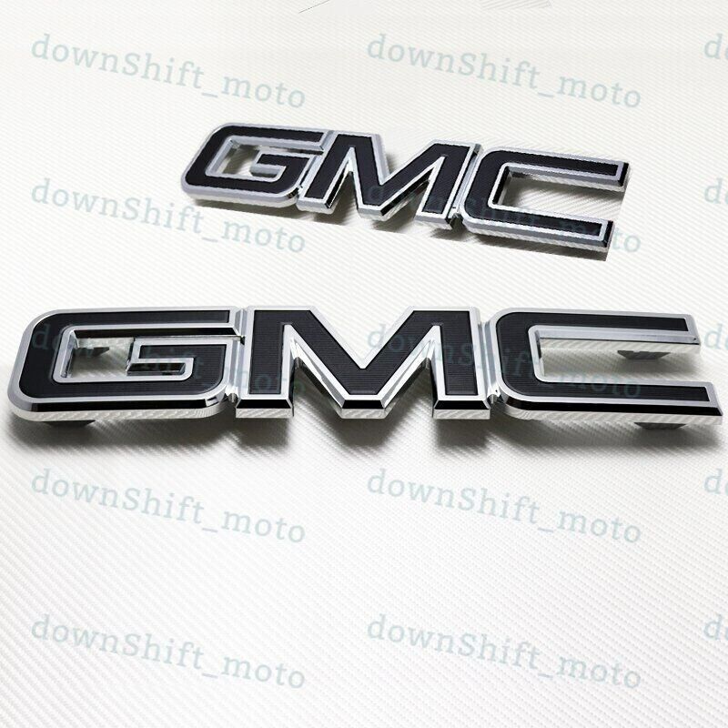 2pcs For 2014-2018 GMC Sierra 1500 2500HD Front Grille & Rear Emblem Badge