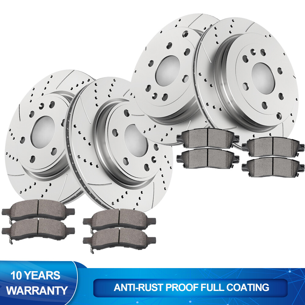For 2007 - 2016 Chevy Traverse GMC Acadia Enclave Front Rear Rotors Brakes Pads