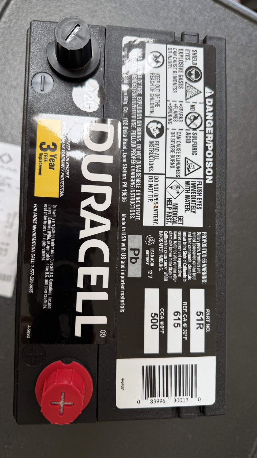 Brand New - Unused - Duracell R51 Automotive Car Battery Brand New - Unused - Duracell R51 Automotive Car Battery