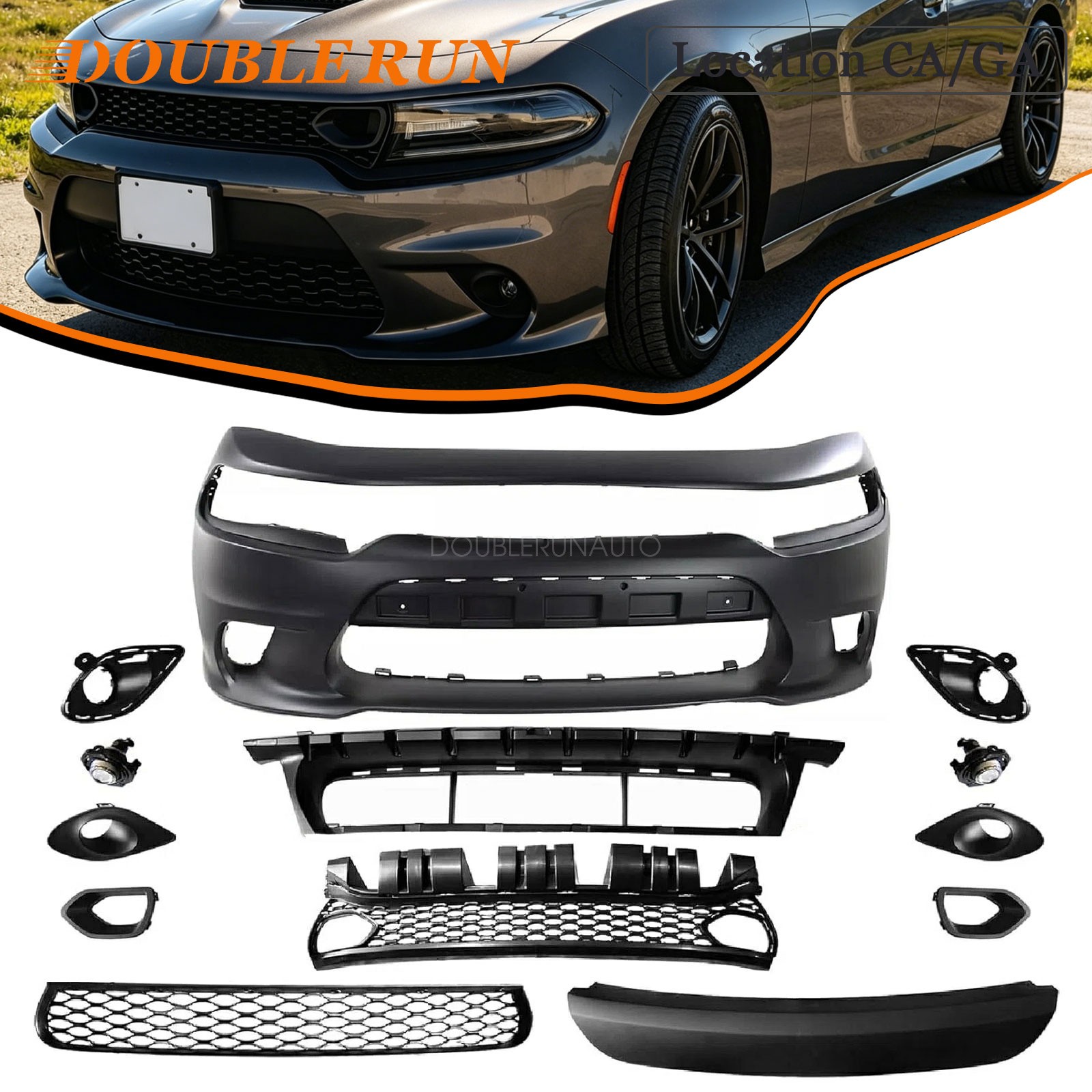 FOR 2015-2023 Dodge Charger SRT-8 SRT Hellcat FRONT BUMPER Upper Lower Grille