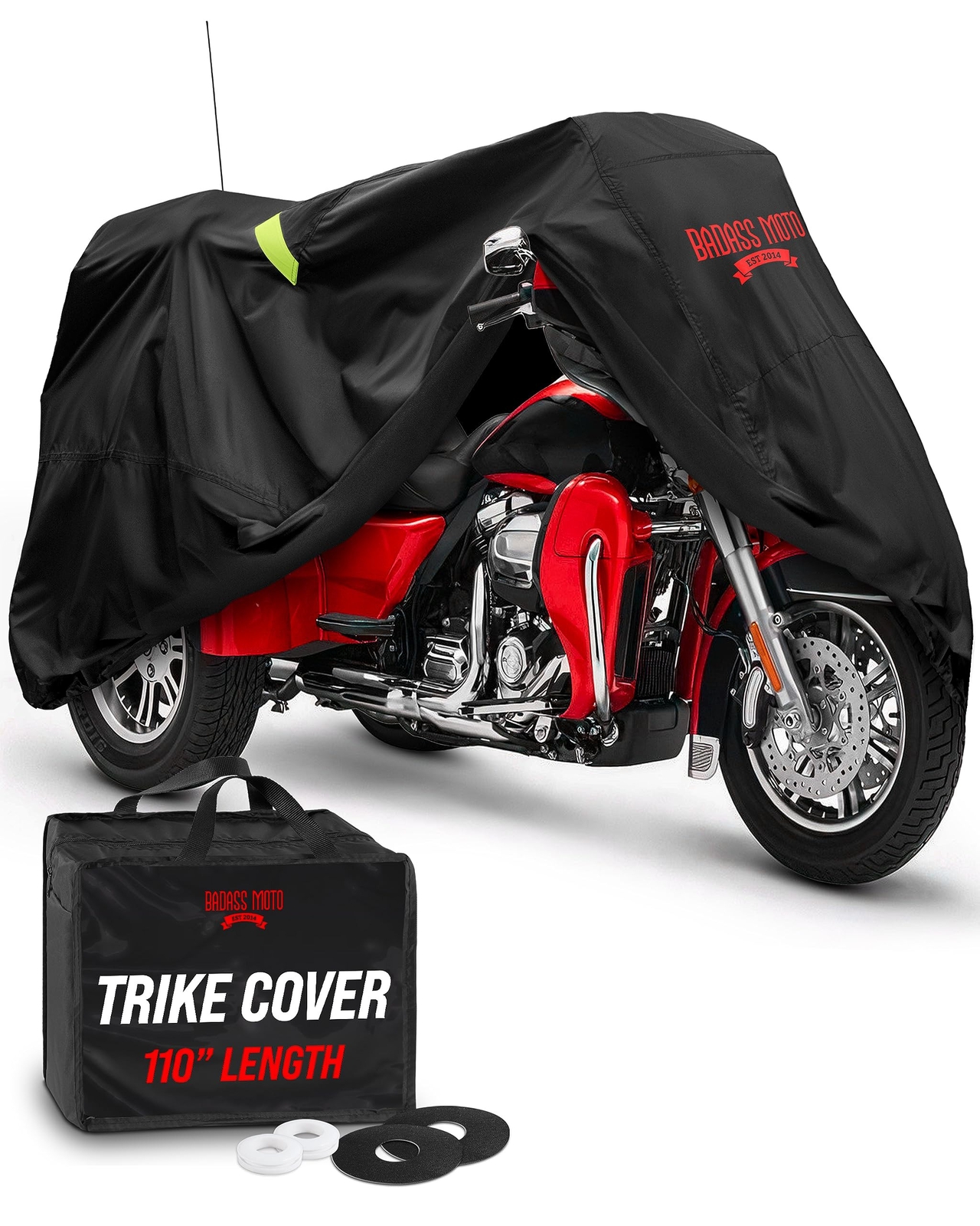 Motorcycle Cover - Heavy Duty Harley Trike Cover Waterproof, Tri Glide Accessor Motorcycle Cover - Heavy Duty Harley Trike Cover Waterproof, Tri Glide Accessor