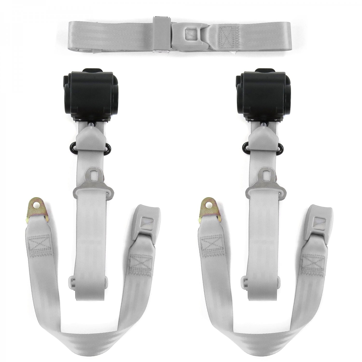 Early Cars 1941 - 1948 Standard 3pt G/G Retractable Bench Seat Belt Kit - 3 Belt