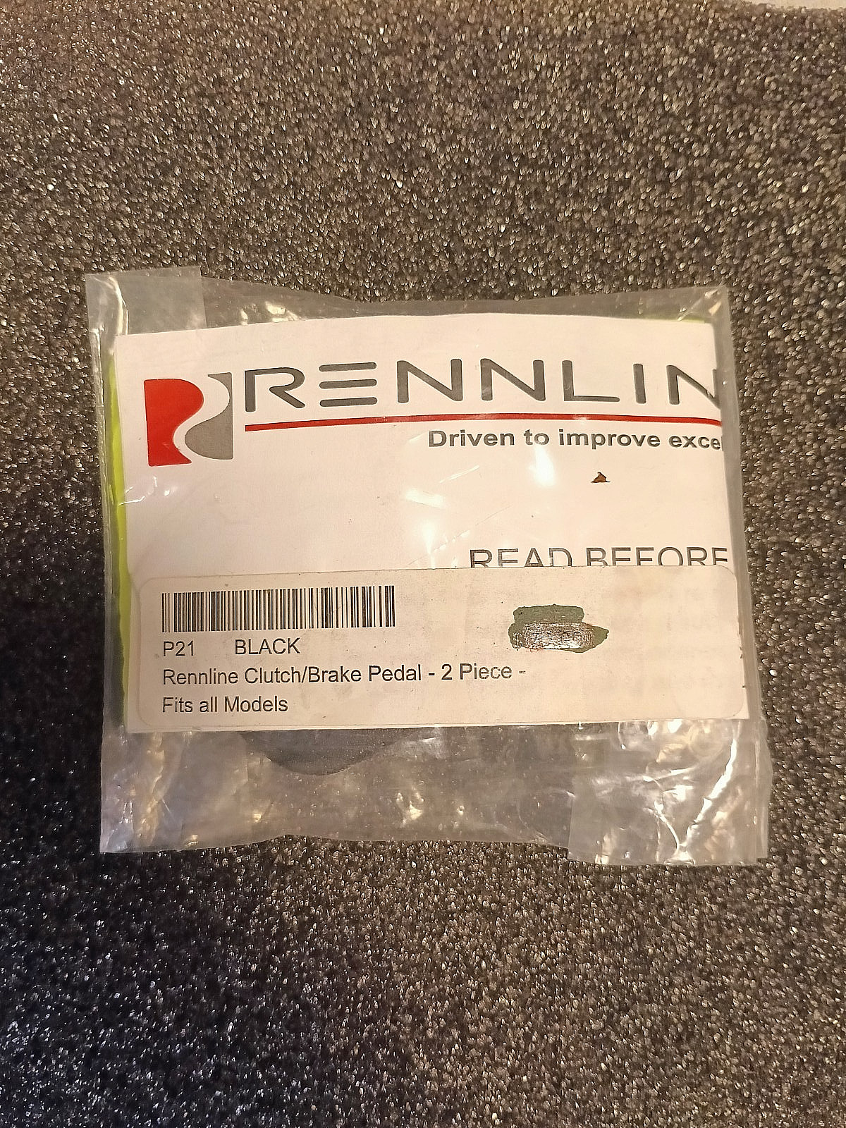 Rennline Clutch/Brake Pedal 2 Piece Perforated Black Fits Porsche Models Rennline Clutch/Brake Pedal 2 Piece Perforated Black Fits Porsche Models