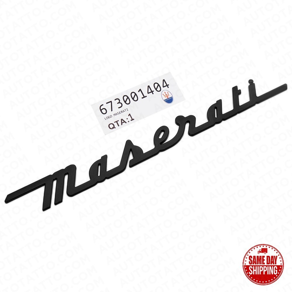Maserati Gloss Black Trunk Nameplate 3D Logo Emblem Badges Ghibli Sport OEM