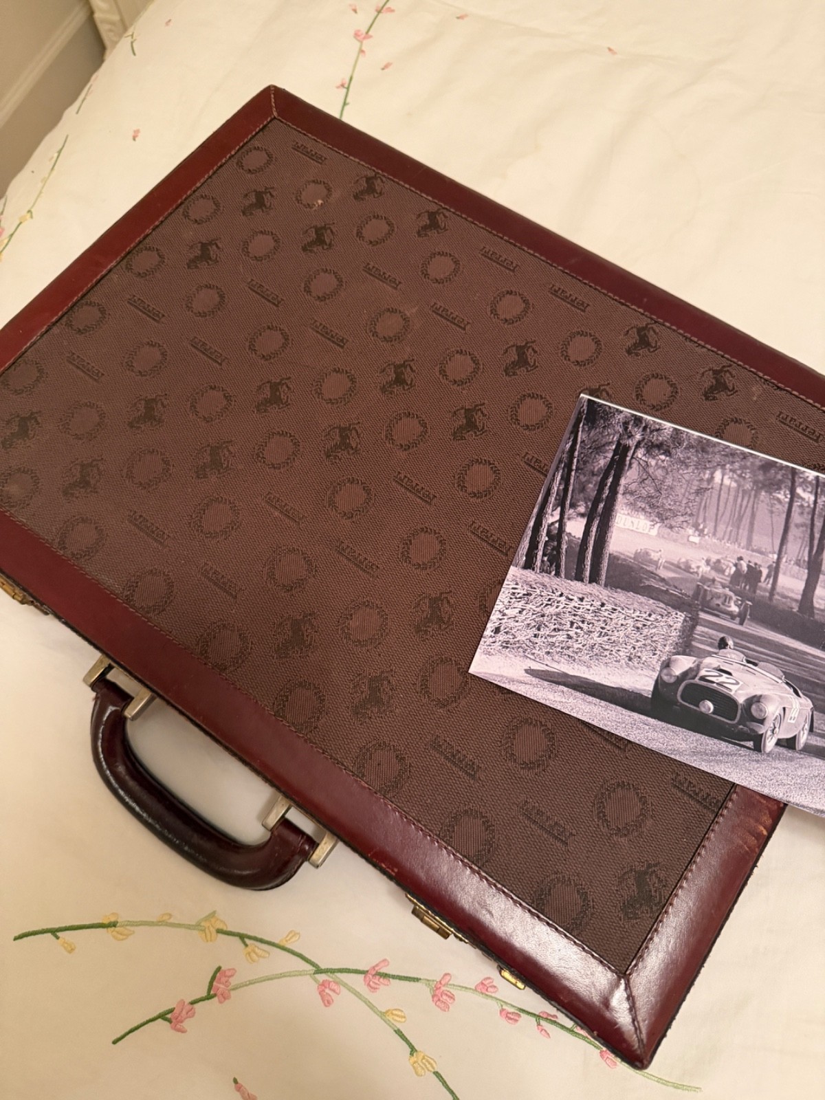 Ferrari Leather Briefcase Genuine Ferrari. OEM Ferrari Wreath Laurel x2 Ferrari Leather Briefcase Genuine Ferrari. OEM Ferrari Wreath Laurel x2