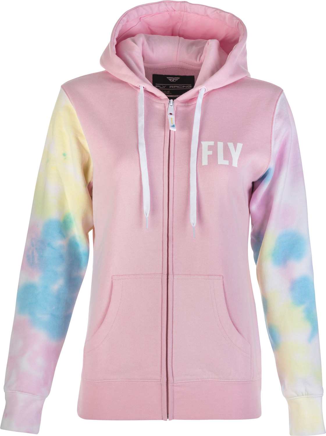 FLY RACING - Women\'s Fly Tie Dye Zip Up Hoodie Pink/Yellow/Blue 2X | 358-00712X