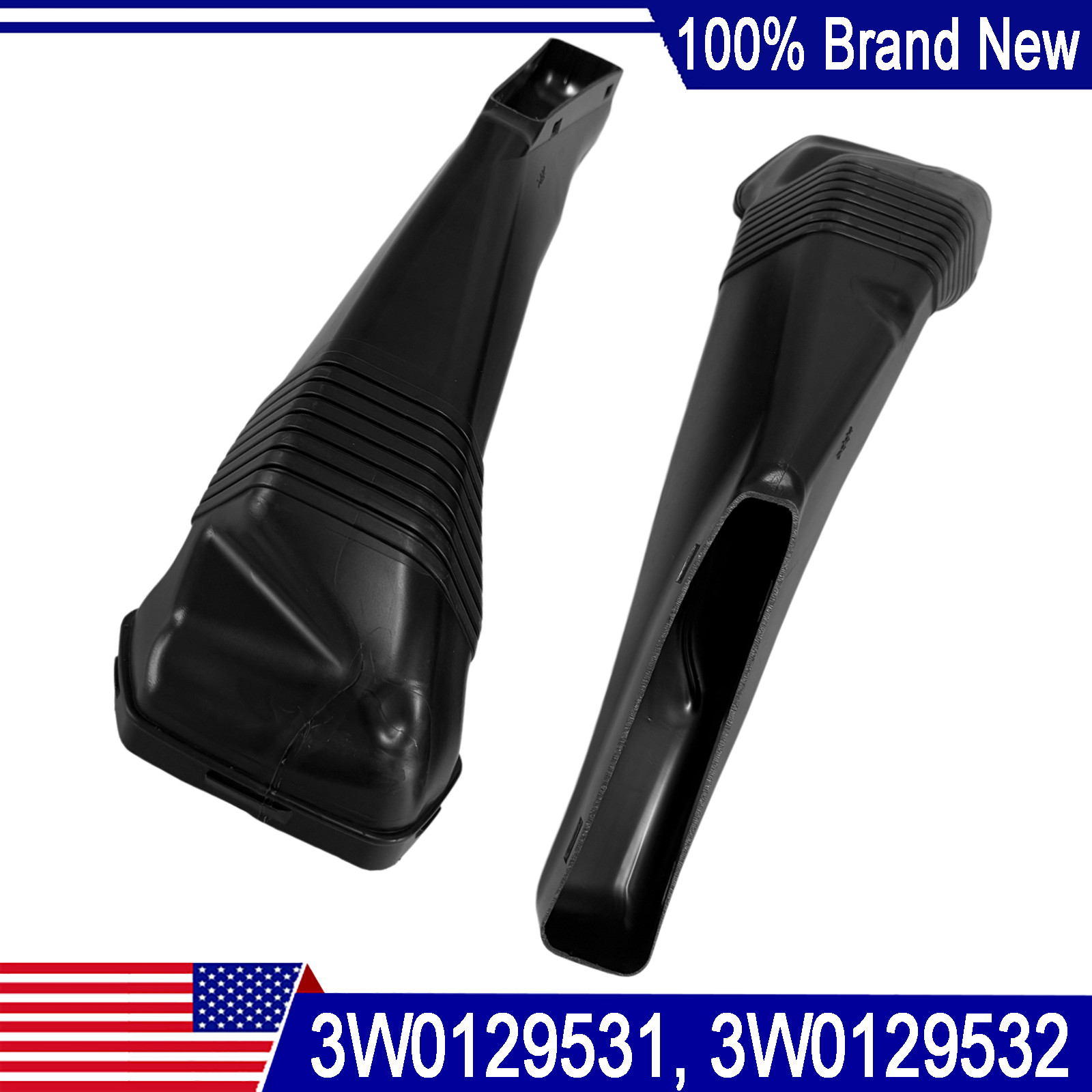 1 Pair Intake Air Duct Pipe Fit For Bentley Gt GTC Flying Spur 3W0129531