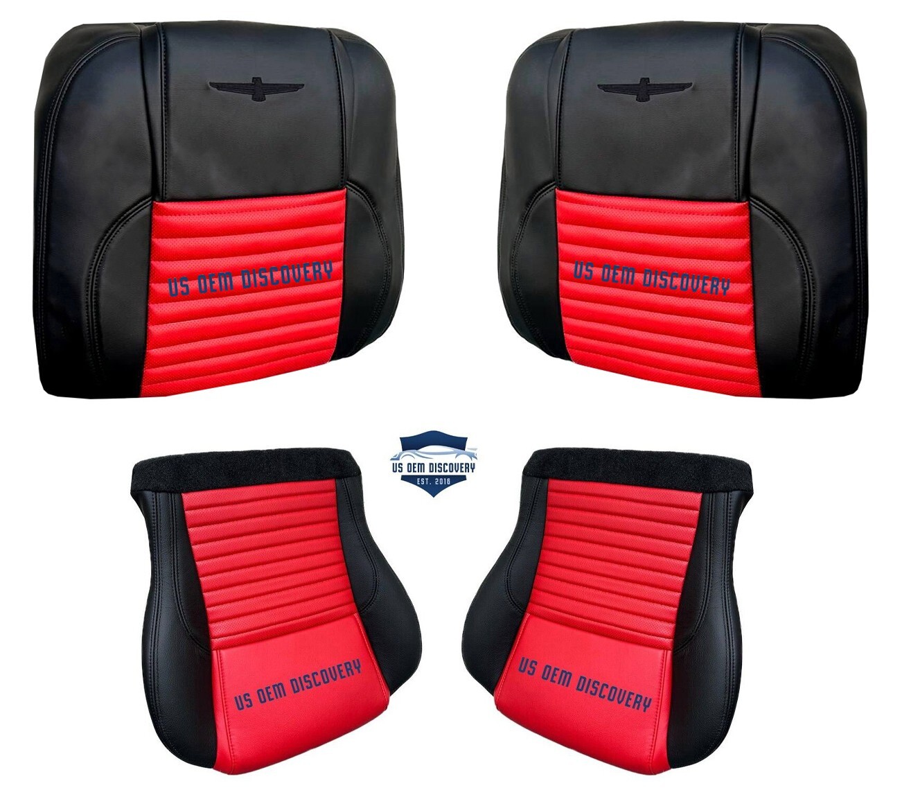 2002 2003 Ford Thunderbird Full Front Tops & Bottoms Perf Seat Cover 2 tone Red