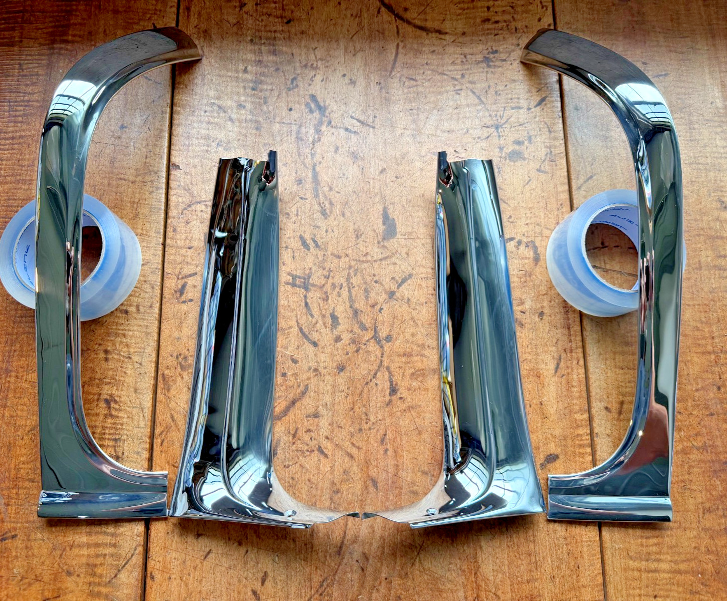 1955 1956 1957 CHEVY CONVERTIBLE INNER AND OUTER A PILLAR SET STAINLESS 55-57 1955 1956 1957 CHEVY CONVERTIBLE INNER AND OUTER A PILLAR SET STAINLESS 55-57