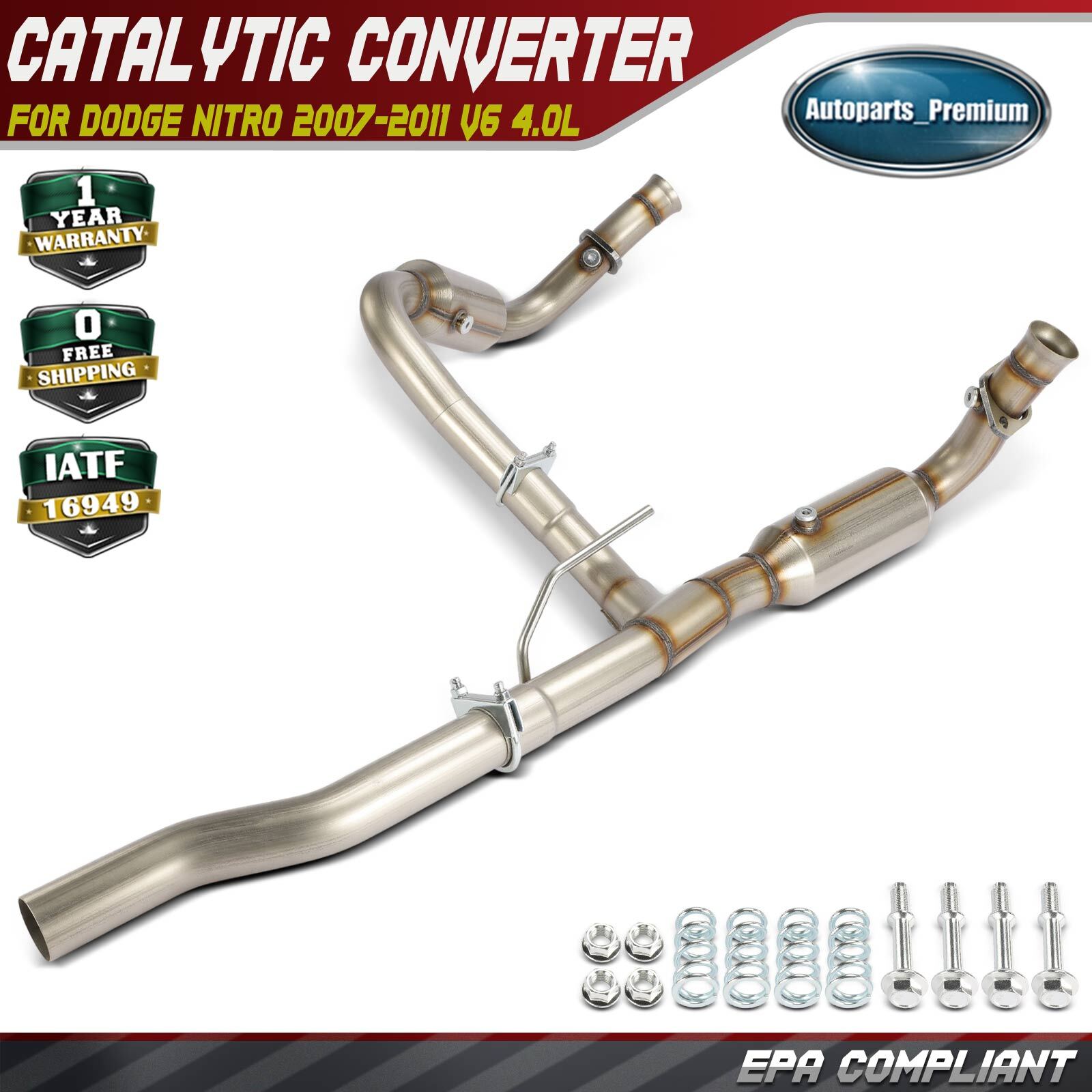 Center Side Catalytic Converter for Dodge Nitro 2007-2011 V6 4.0L Sport Utility