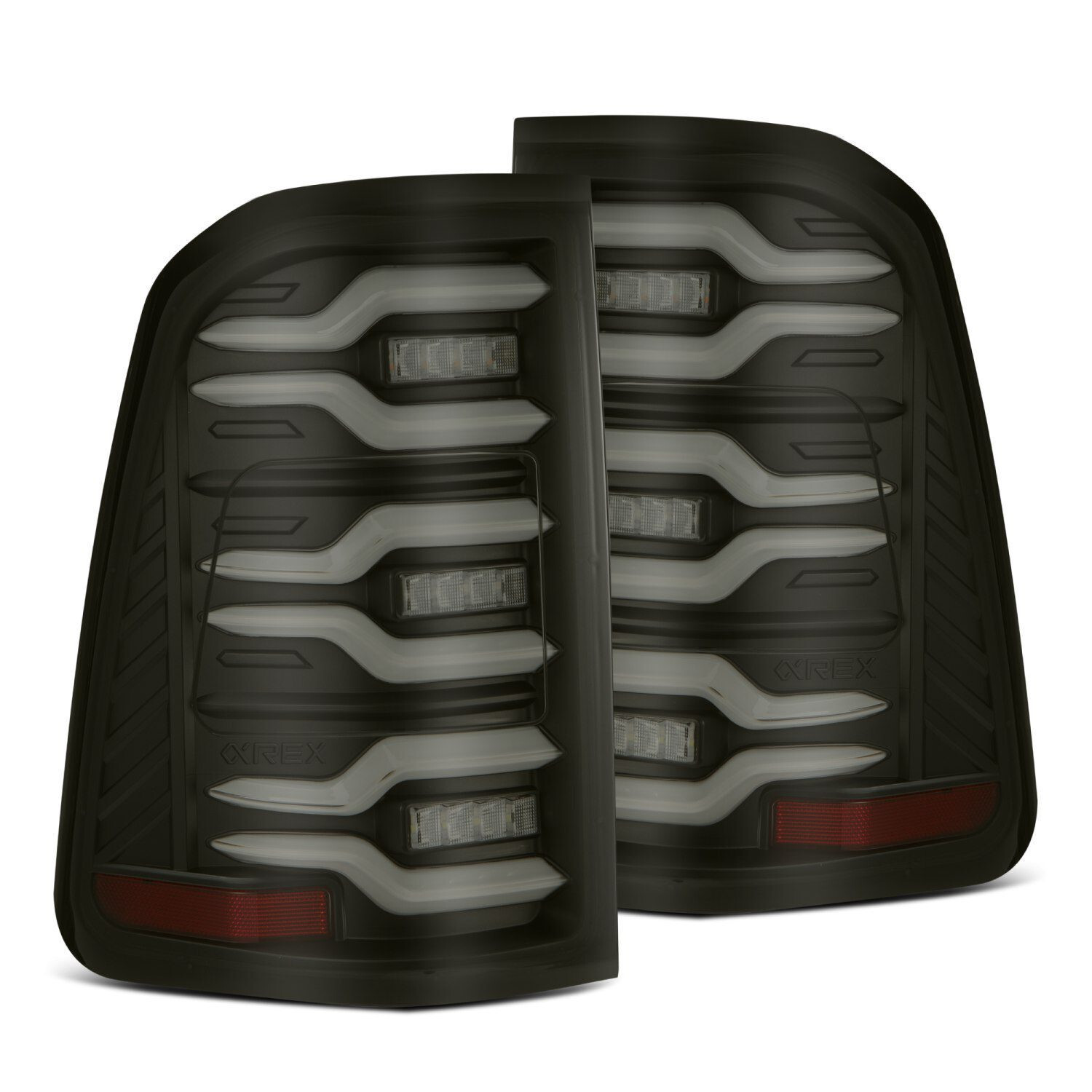 For 19-24 Ram 1500 Alpharex Luxx Black Smoked Lens LED Tail Lights Lamps