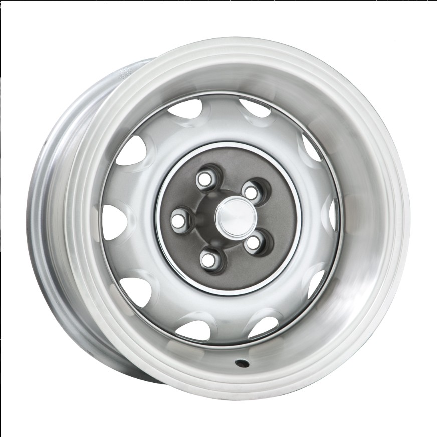 WHEEL VINTIQUES 61 Rallye Rim 15X8 5X101.6 Offset 3 Silver (Quantity of 1)