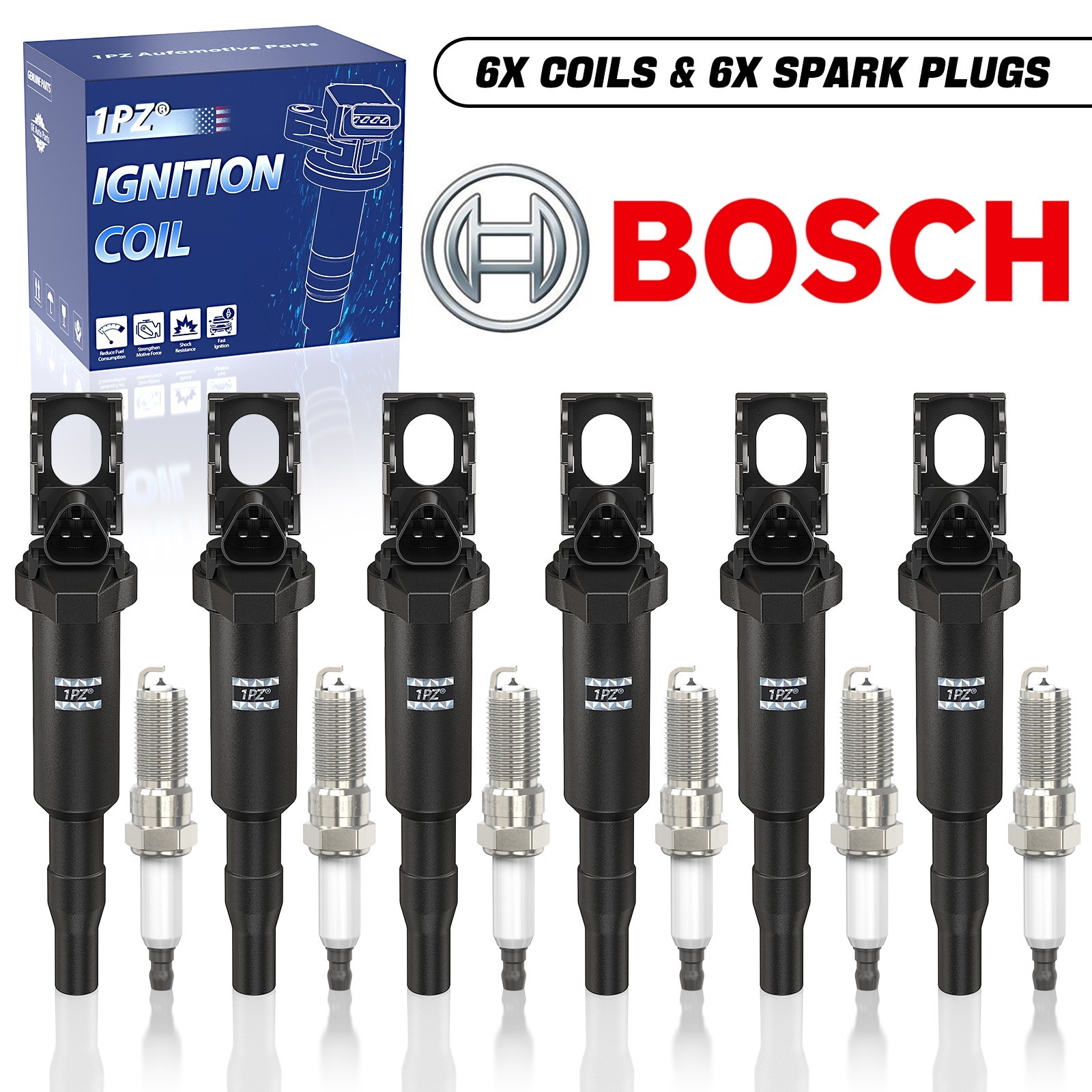 6X Ignition Coil +6X Spark Plug for BMW 128i 335i 328i 528i 535i X3 X5 OEM UF592