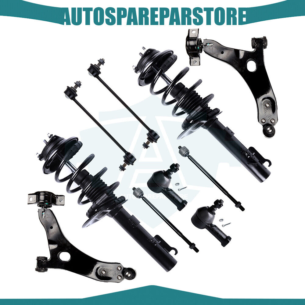 For 06-07 Ford Focus 10pcs Front Complete Strut & Lower Control Arm w/ Tie Rod