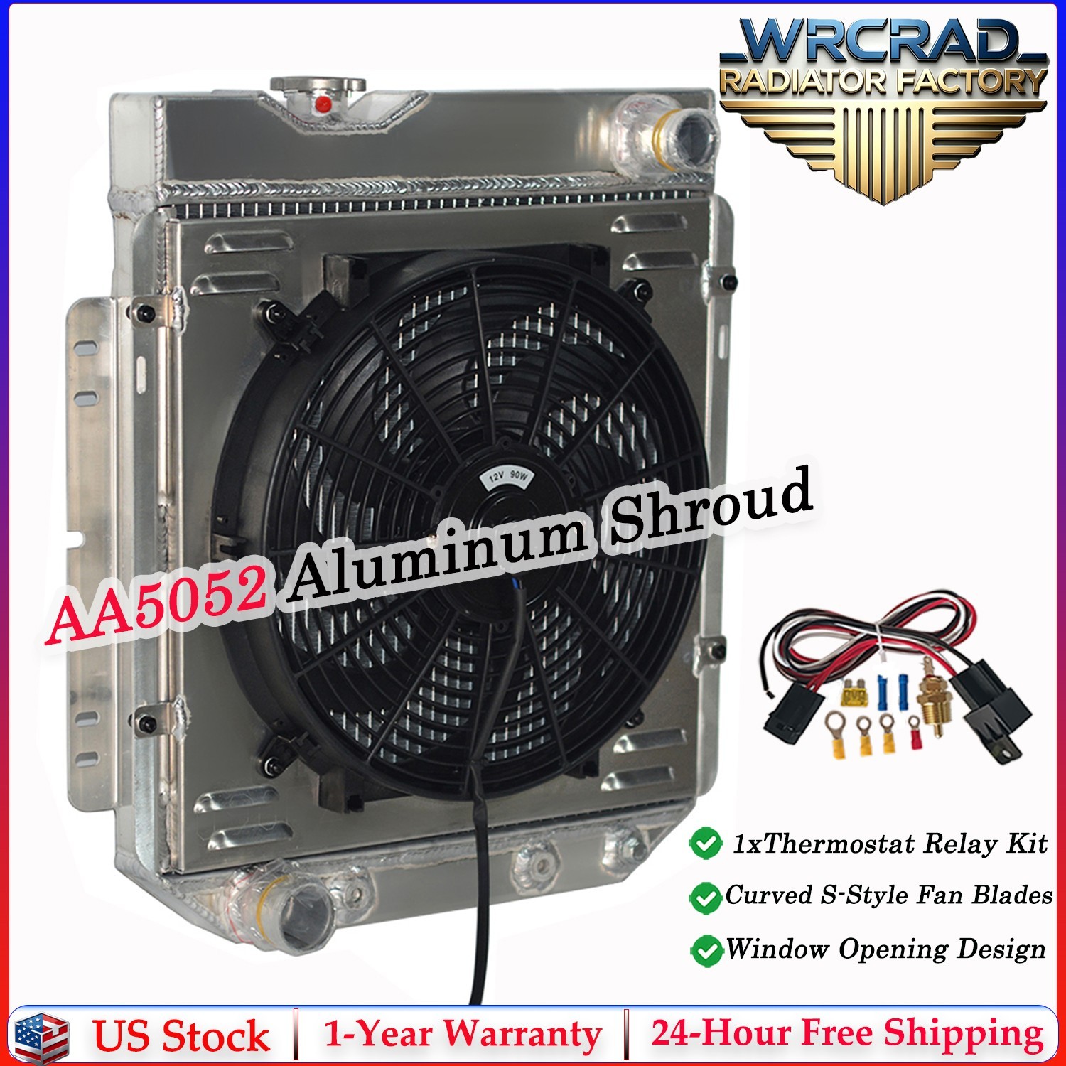 Radiator For 1960-1966 1965 1964 Ford Mustang Falcon Ranchero Comet V8 Aluminum