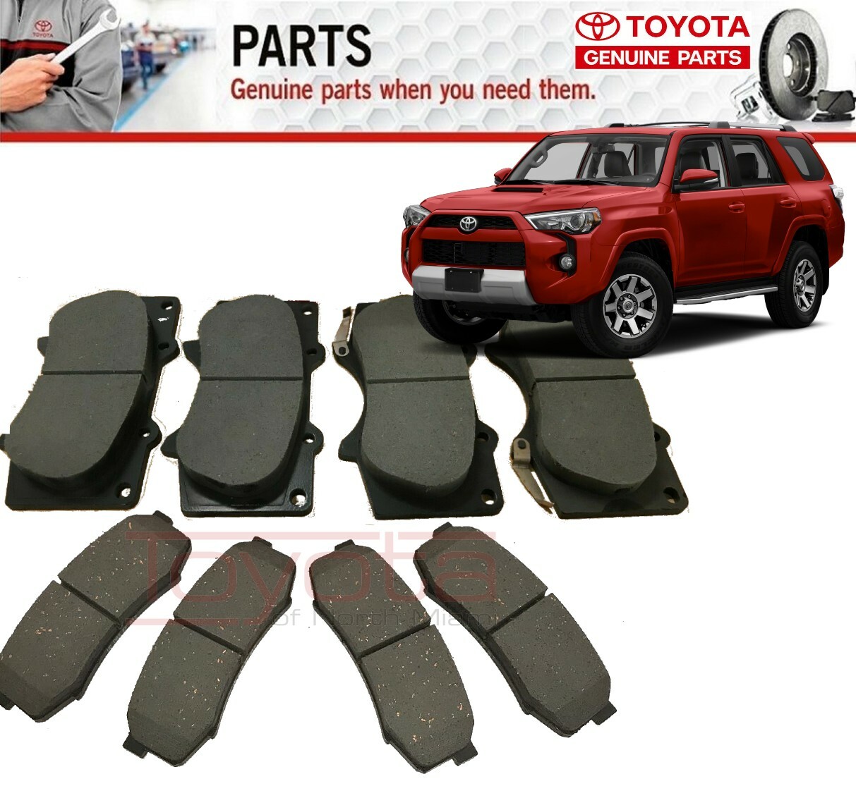 OEM 2002-2021 Toyota 4Runner Front &Rear Brake Pads 04465-AZ200/04466-AZ103