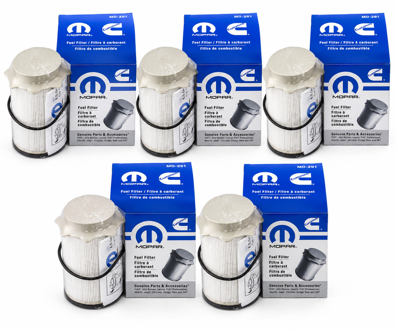 Genuine Mopar  Fuel Filter 68157291AA OEM Ram 2500 3500 6.7L Cummins (5 Packs )