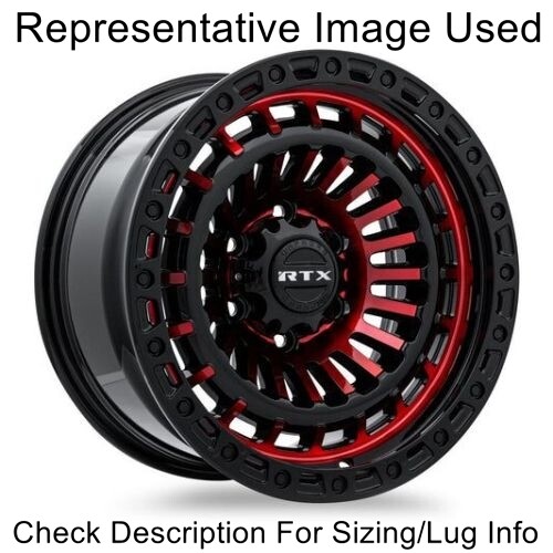 RTX Wheels 083092 Moab Gloss Black Machined Red 17x9 5x127 Offset -15