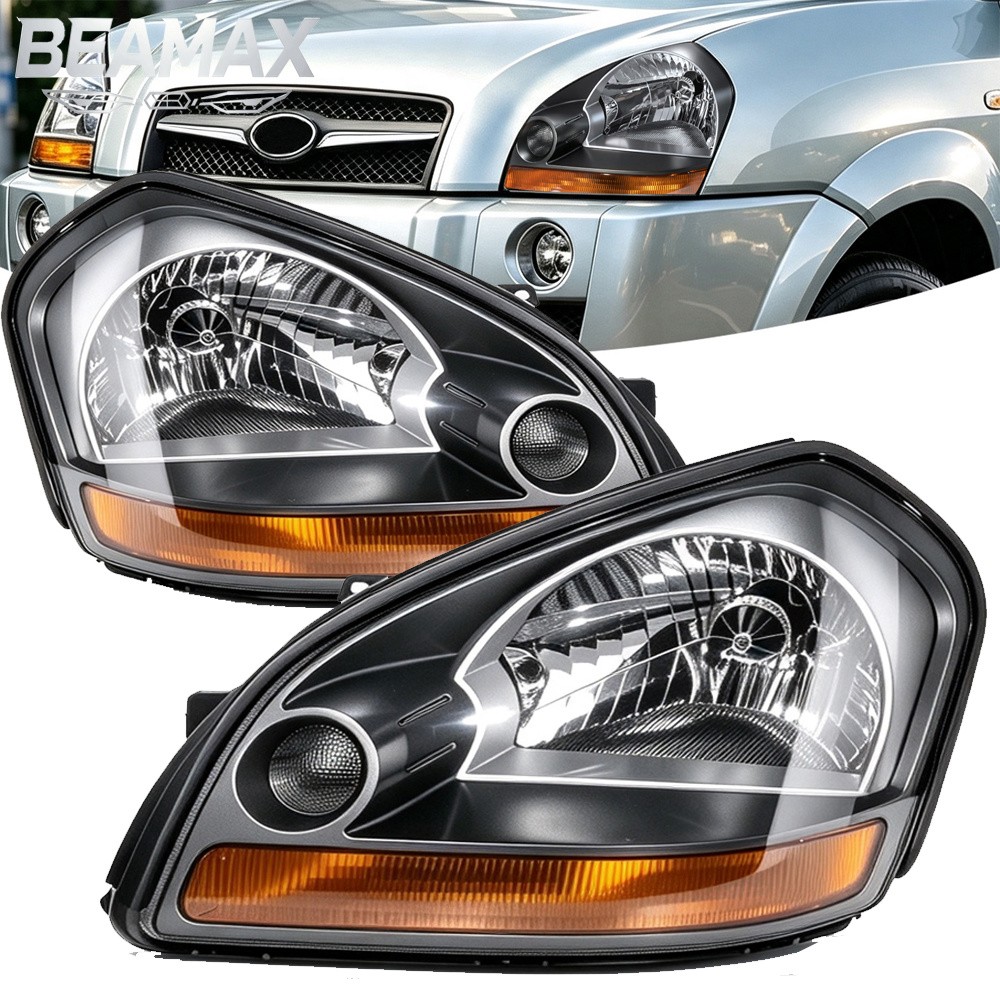 Pair Halogen Headlights For 2005-2008 2009 Hyundai Tucson Headlamp Left & Right
