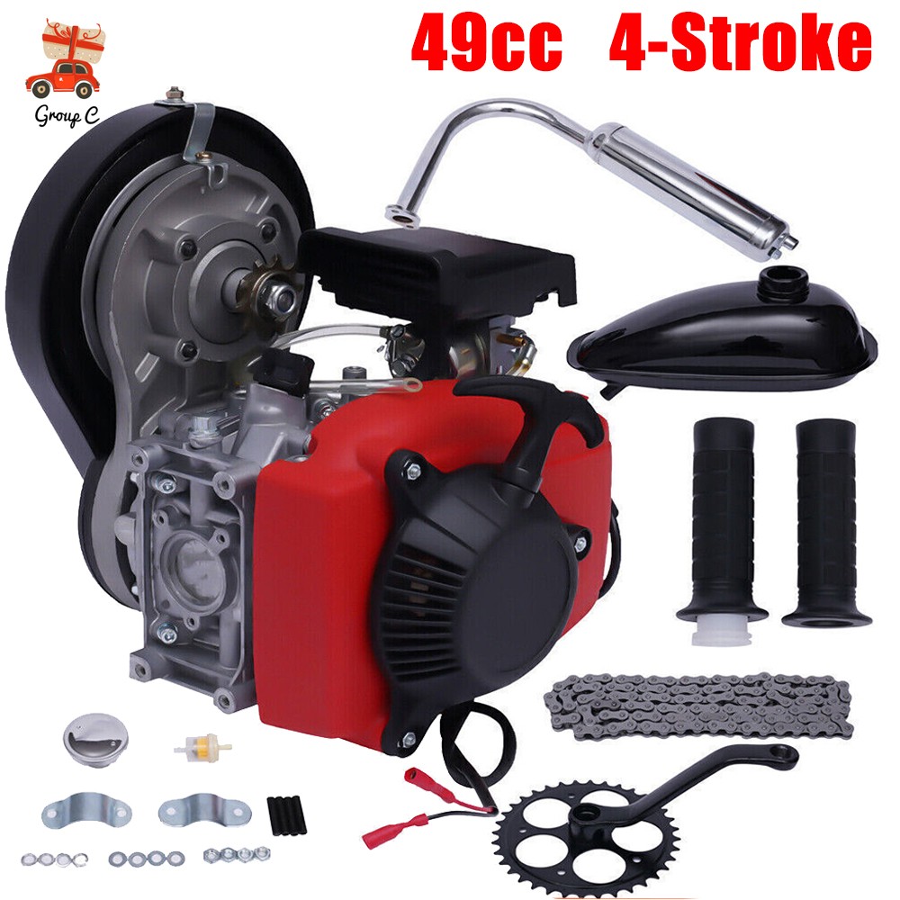 Bike Engine Motor Kit 4-Stroke 49CC Gas Petrol Motorized Bicycle Scooter Belt