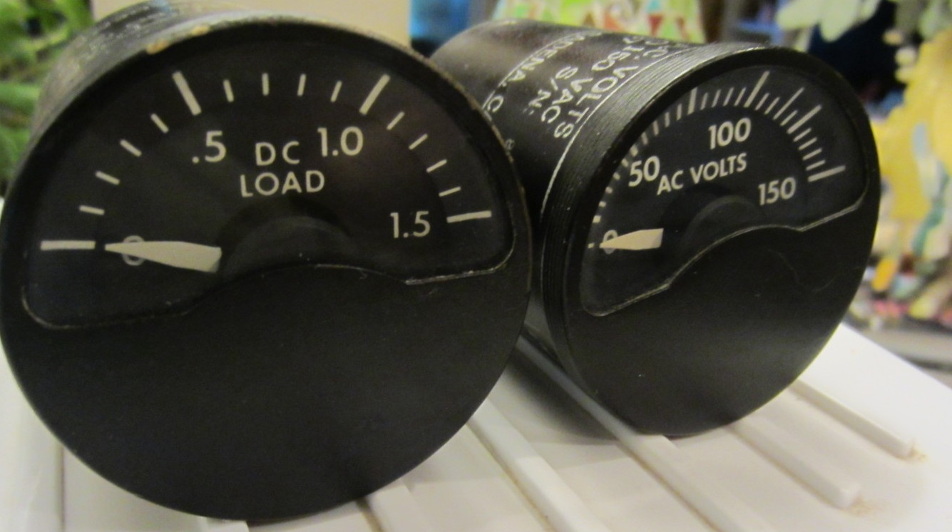 AIRCRAFT GAUGES LOT OF 2 PRE-OWNED KRATOS AC VOLTS DC LOAD P/N 124-137, 124-1135 AIRCRAFT GAUGES LOT OF 2 PRE-OWNED KRATOS AC VOLTS DC LOAD P/N 124-137, 124-1135